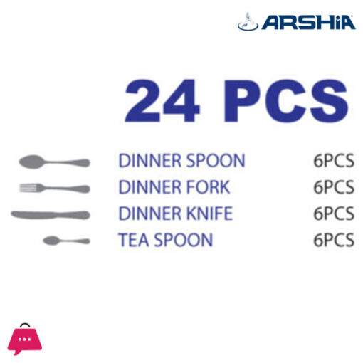 Arshia Stainless Steel Cutlery Set 24pcs Gold & Silver - TM064GS-1763