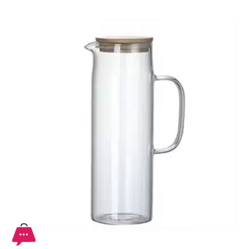 Bamboo Lid Straight Glass Jug 1Liter - BG45097