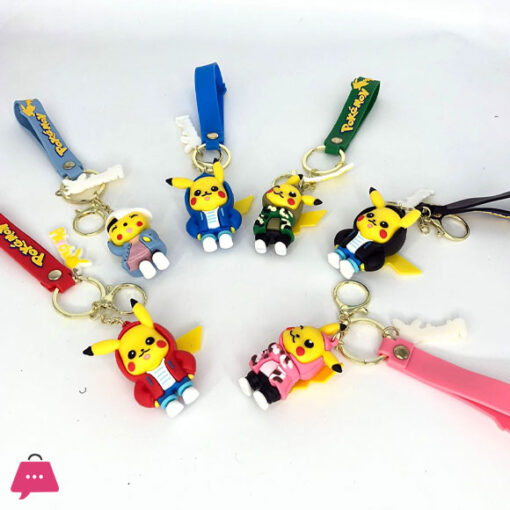 Cartoon Pokemon Pikachu in Hoodie Keychain Key Holder Bag Pouch Decor Pendant - 1 Piece