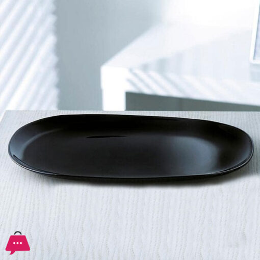 Opal Black Glass Marble Rice Dish 33cm – 1Pcs