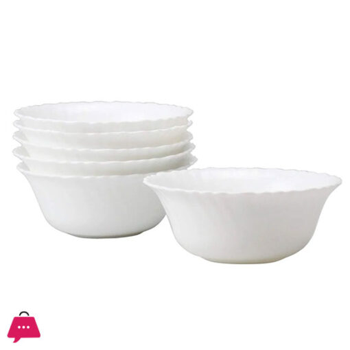 Opal Glass Marble Dessert Bowls 17cm (Set of 6)