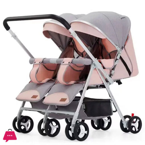 Twin Lightweight Travel Stroller Double Shock Absorbing Stroller Folding Stroller Newborn Baby Two-way Swivel Seat Baby Stroller