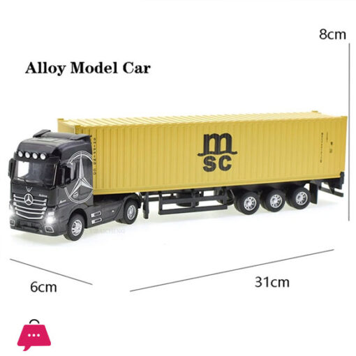 1 50 Diecast Alloy Truck Head Model Toy Container Truck Pull Back With Light