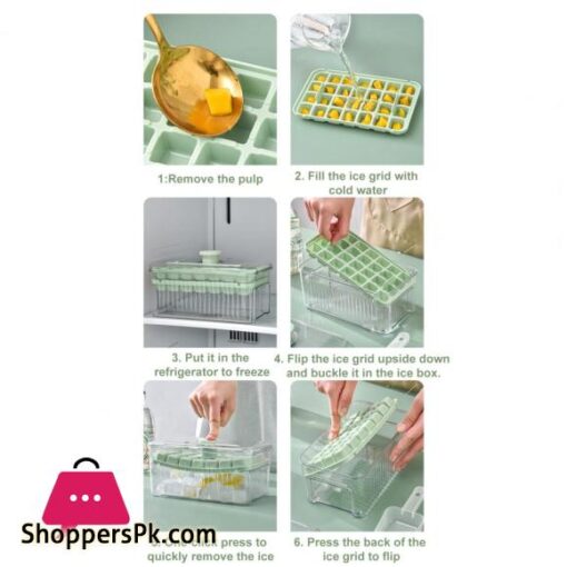 1 Set Ice Cube Mold Convenient Ice Cube Maker Easy to Demold Ice Cube Storage Box with Shovel Kitchen Supplies