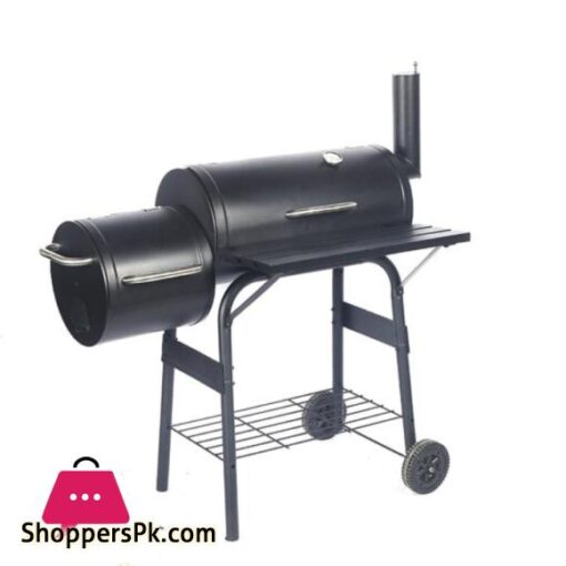 10-10 Offer 27 Inch Charcoal Barrel Grill with Offset Smoker Bbq Grill Outdoor Camping Oven