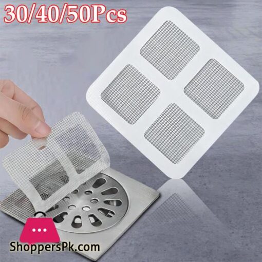 10-pcs Anti Blocking Drain Filter Screen Disposable Kitchen Bathroom Floor Sticker PVC Woven Drainage Mesh Net Hair Catcher