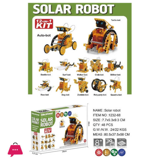 12 in 1 Solar Robot Solar Vehicle Set Orange