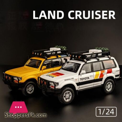 1:24 TOYOTA Land Cruiser LC80 SUV Alloy Miniature Car Diecast Metal Scale Car Model Sound＆Light Children Toy Collection Vehicle