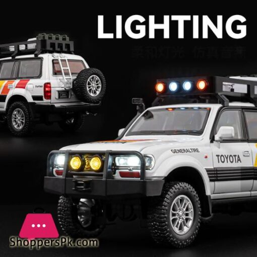 1:24 TOYOTA Land Cruiser LC80 SUV Alloy Miniature Car Diecast Metal Scale Car Model Sound＆Light Children Toy Collection Vehicle