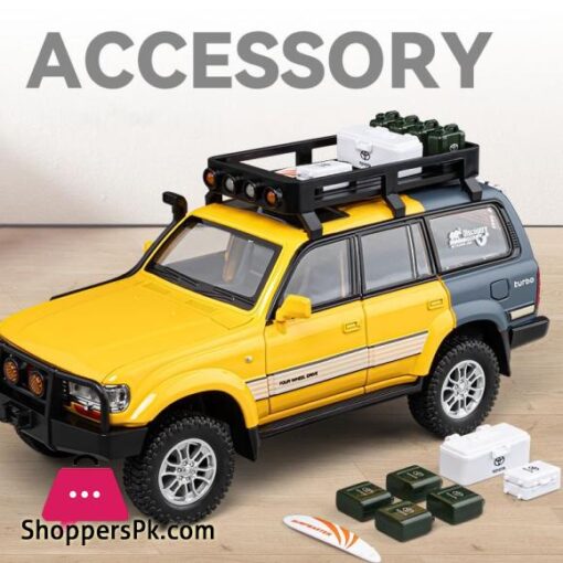 1:24 TOYOTA Land Cruiser LC80 SUV Alloy Miniature Car Diecast Metal Scale Car Model Sound＆Light Children Toy Collection Vehicle