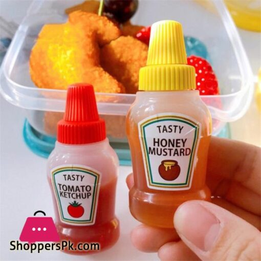 2pcsset Mini Ketchup Bottle Portable Salad Squeeze Bottle Lunch Box Seasoning Bottle Kitchen Accessories