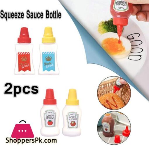 2pcsset Mini Ketchup Bottle Portable Salad Squeeze Bottle Lunch Box Seasoning Bottle Kitchen Accessories