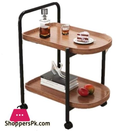 2 Tier Tea Trolley Wood Texture