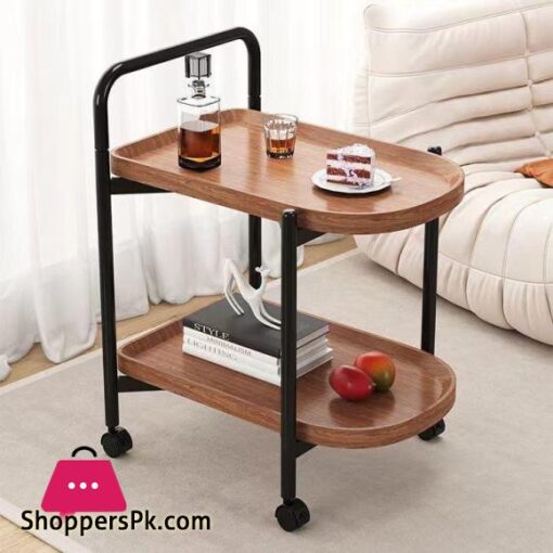 2 Tier Tea Trolley Wood Texture