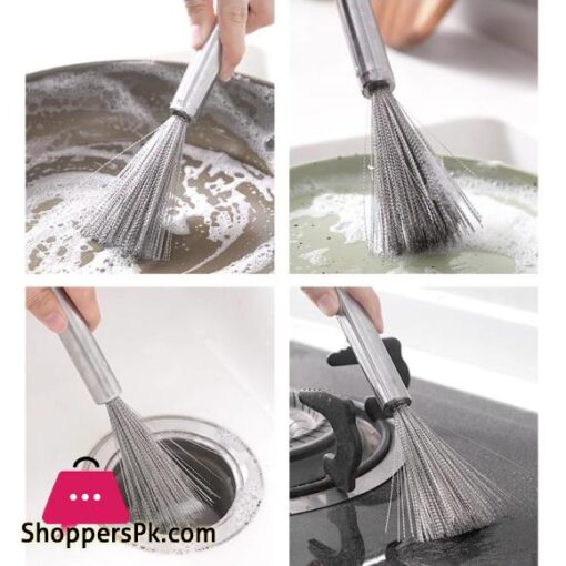 304 Stainless Steel Pot Brus Cleaning Brush Pot brush Utensil Scrubber Scouring for Brush Dishwashing Descaling Wire Brush