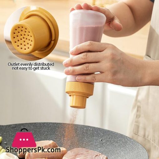 350ml Kitchen Flour Squeeze Container with Lid Baking Sugar Powder Dinspenser Condiment Barbecue Seasoning Bottle Coffee Powder Storage Bottle