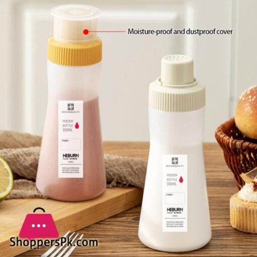 350ml Kitchen Flour Squeeze Container with Lid Baking Sugar Powder Dinspenser Condiment Barbecue Seasoning Bottle Coffee Powder Storage Bottle