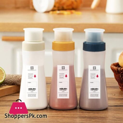 350ml Kitchen Flour Squeeze Container with Lid Baking Sugar Powder Dinspenser Condiment Barbecue Seasoning Bottle Coffee Powder Storage Bottle