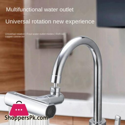 360° Swivel Waterfall Faucet Extension Adapter Sprayer 4 Modes Multifunctional Waterfall Pressurized Bubbler Kitchen Accessories