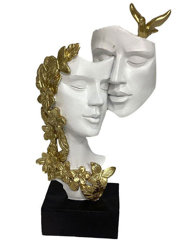 3D Fibre Couple Face Sculpture