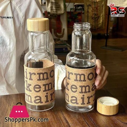 450ML Wooden Texture High Quality Retro Glass Material OutDoor Water Bottle Vintage Timber Elegance Outdoor Flask 450ML Rustic Woodgrain Deluxe Outdoor Hydration Vessel Natural Timber Finish Premium Outdoor Drinkware Rs universal store