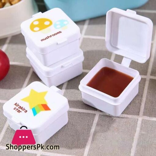 4Pcs Portable Square Seasoning Bottle Ketchup Bottle Salad Dressing Container Soy Sauce Bottle With Lid Reusable Condiment Cups