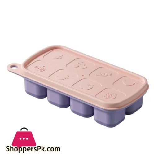 8 Grid Ice Cube Molds Silicone Fruit Pattern Ice Cube Freezer Tray With Lid Ice Maker Home Bars Drinks Cocktails Accessories