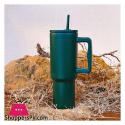 AJF Plain Stainless Steel Vacuum Insulated Tumbler With Lid Straw 1800ml Green