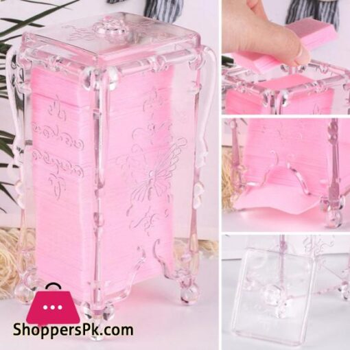 Acrylic Cotton Pad Nails Storage Box Butterfly Transparent Design Napkins Container Remover Organizer Makeup Case Nail Art Tools