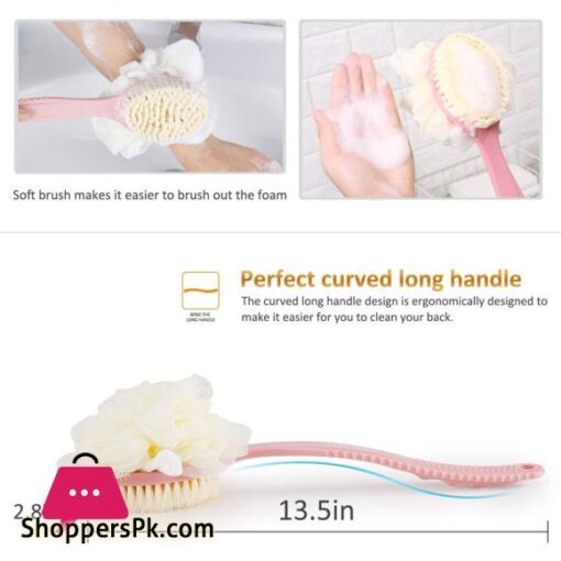 Lazy Tribe Bath Brush Shower Brush Improves Skins Health And Beauty Remove Dead Skin And Toxins Improves Lymphatic Functions Loofah Bath SpongeRich FoamPink