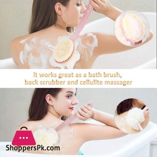 Lazy Tribe Bath Brush Shower Brush Improves Skins Health And Beauty Remove Dead Skin And Toxins Improves Lymphatic Functions Loofah Bath SpongeRich FoamPink