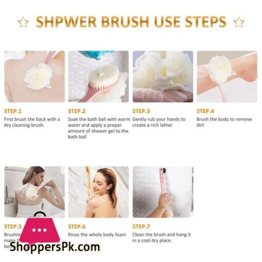 Lazy Tribe Bath Brush Shower Brush Improves Skins Health And Beauty Remove Dead Skin And Toxins Improves Lymphatic Functions Loofah Bath SpongeRich FoamPink