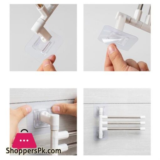 Bathroom Rotation Towel Storage Rack Punch-Free Stainless Steel Organizer Shelf Hanging Wall Shelves Suction Cup Toilet Holder