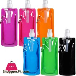 Collapsible Water Bottle Reusable Drinking Water Bottle with Clip for Biking Hiking Travel 6 Colors