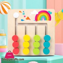 Color and Shape Slide Matching Montessori Learning Toy Children Wooden Color Matching Busy Board Logic Game