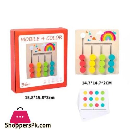 Color and Shape Slide Matching Montessori Learning Toy Children Wooden Color Matching Busy Board Logic Game