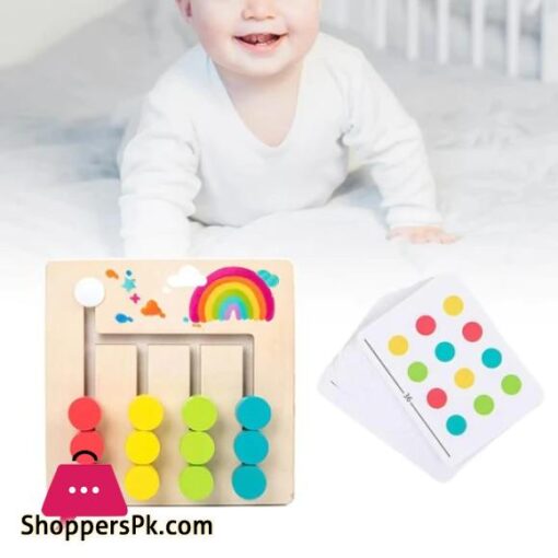 Color and Shape Slide Matching Montessori Learning Toy Children Wooden Color Matching Busy Board Logic Game