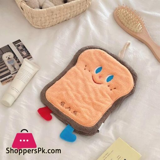 Cute Cartoon Hand Towel Hanging Kitchen Hand Wipe Quick Dry Wipe Three Layers of Thickened Coral Flannel Towel