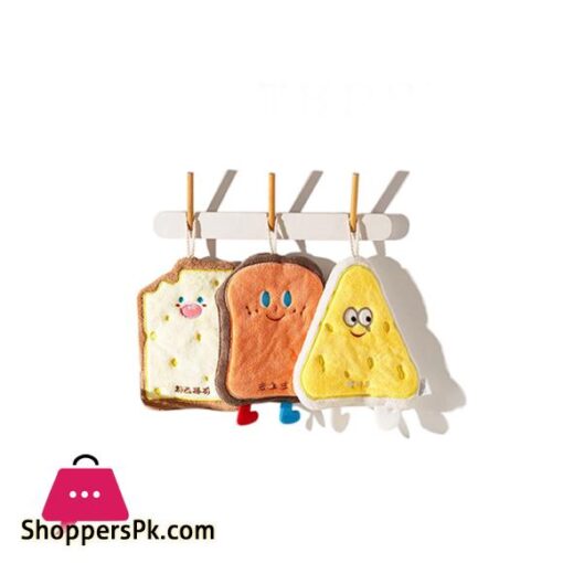 Cute Cartoon Hand Towel Hanging Kitchen Hand Wipe Quick Dry Wipe Three Layers of Thickened Coral Flannel Towel