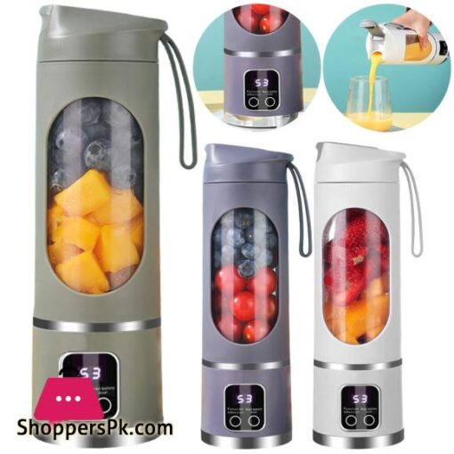 Heavy Duty 8-Blade 450ML Mini Portable Blender Electric Fruit Juicer Smoothie Orange Juice Blender Multifunction Rechargeable Portable Bottle Mixer