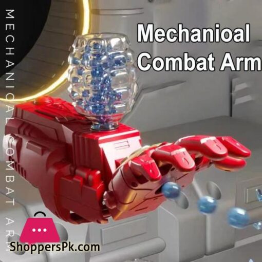 Iron Man Arm Shooter Electric Mechanioal Combat Arm 7-8mm Ball Bullets Water Gel Gun Splatter Wearable Toy Guns Cosplay Weapon for Boys