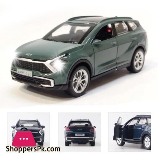 KIA Motor Car SPORTAGE Mini Diecast 136 Scale Miniature Display Toy With Lights and Sound Car Size 4 inches Green