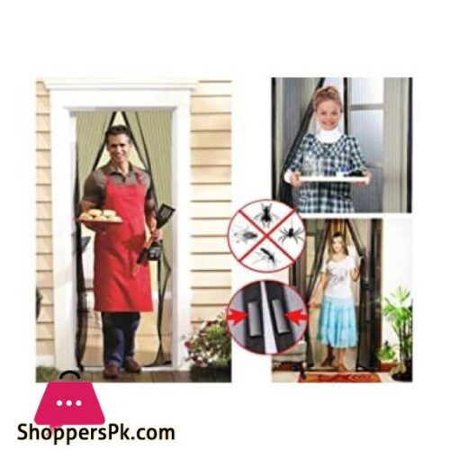 Magic Mesh Deluxe Hands Free Magnetic Screen Door Mesh Curtain Keeps Bugs Out Pet Kid Friendly Fits Doors up to 39 x 83 Inches