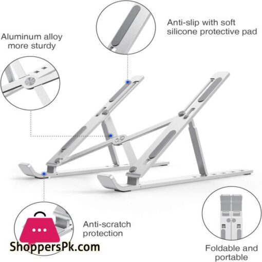 Metal Laptop Stand Portable Aluminum Folding Adjustable Laptop Stand Compatible with All Laptops up to 156 inches