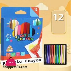 Pack Of 12 Art Supply Childs Plastic Crayons With Box 1 Piece