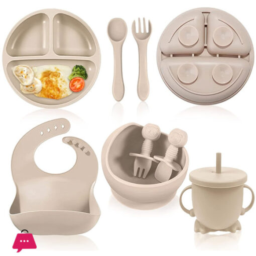 Silicone Baby Feeding Set - 8-Pcs