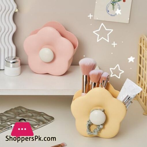 Stationery Pencil Case Desk Organizer Flower-shaped Makeup Brush Container Vibrant Color Capacity Pen Holder for Stationery