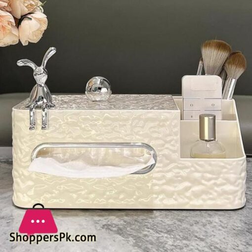 Tissue Paper Holder White Multifunctional Tissue Box Cover Chic Water Wave Bedside And Side Table Organizer Tissue Box Cover