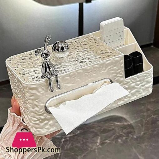 Tissue Paper Holder White Multifunctional Tissue Box Cover Chic Water Wave Bedside And Side Table Organizer Tissue Box Cover