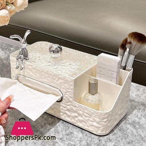 Tissue Paper Holder White Multifunctional Tissue Box Cover Chic Water Wave Bedside And Side Table Organizer Tissue Box Cover